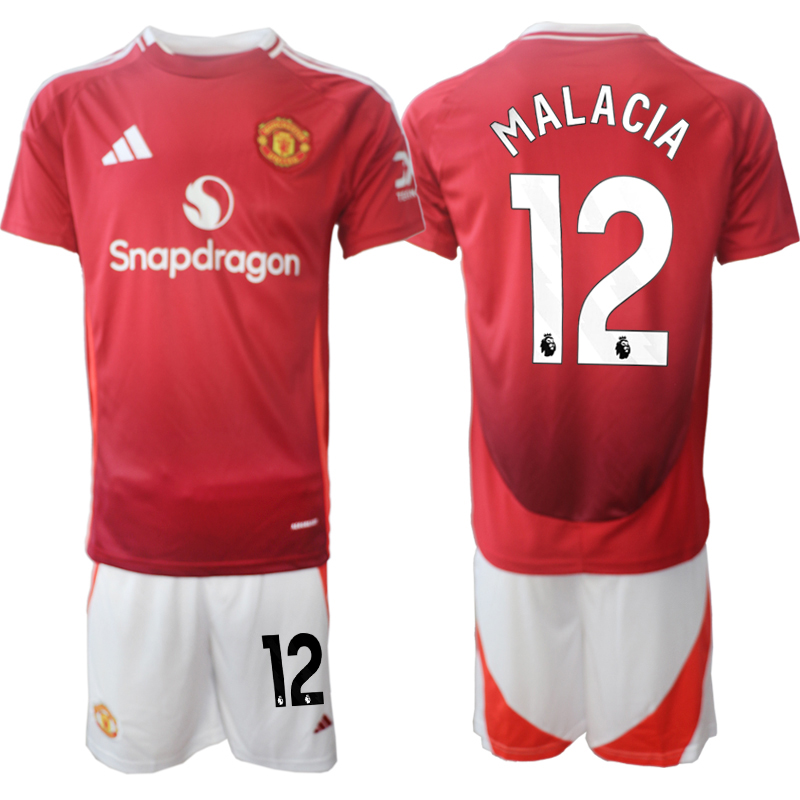 Men 2024-2025 Club Manchester United home Red #12 Soccer Jersey